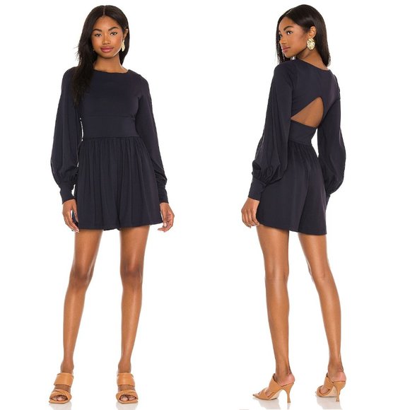 Susana Monaco Stretch Jersey Romper w/Back Cutout in Midnight Navy NWT SMALL - Picture 1 of 4